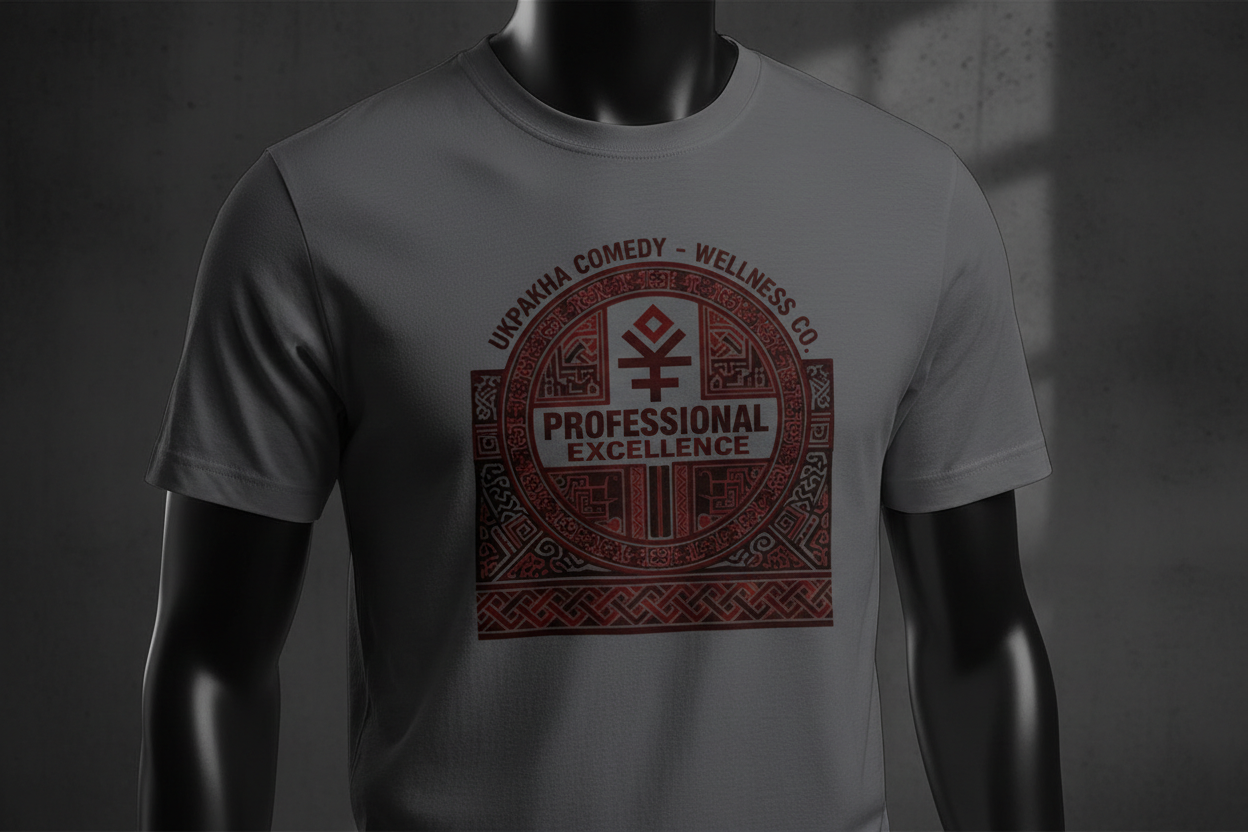 Ukpakha Professional Excellence Nigerian Art T-Shirt - Dark Red
